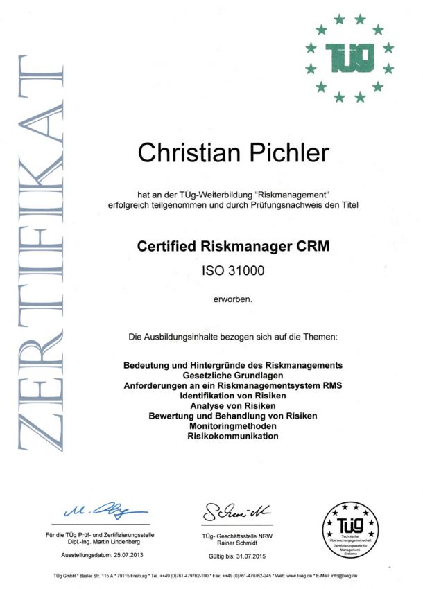 Zertifikat Qualitätsmanagement